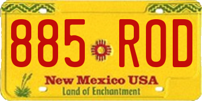 NM license plate 885ROD