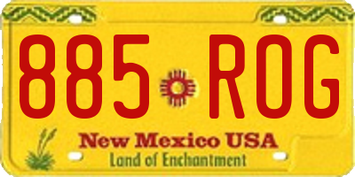 NM license plate 885ROG