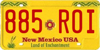 NM license plate 885ROI