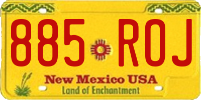 NM license plate 885ROJ