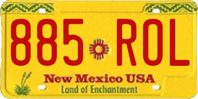 NM license plate 885ROL