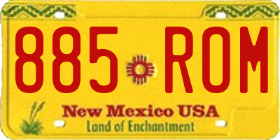 NM license plate 885ROM