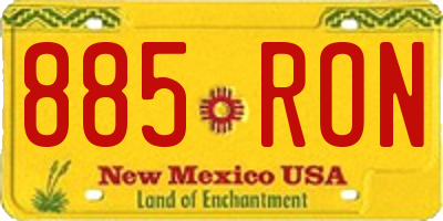 NM license plate 885RON