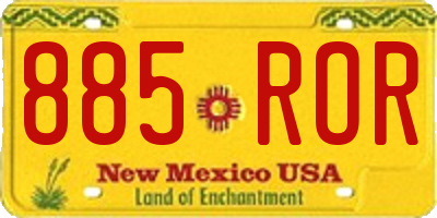 NM license plate 885ROR