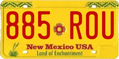 NM license plate 885ROU