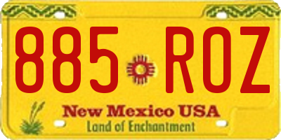 NM license plate 885ROZ