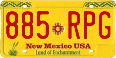 NM license plate 885RPG