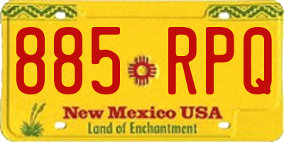 NM license plate 885RPQ
