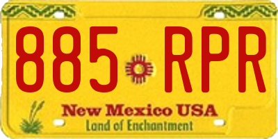 NM license plate 885RPR