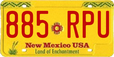 NM license plate 885RPU