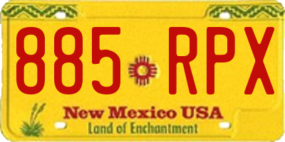 NM license plate 885RPX