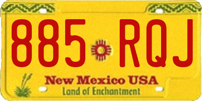 NM license plate 885RQJ