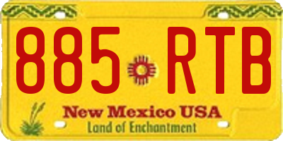 NM license plate 885RTB