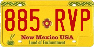 NM license plate 885RVP