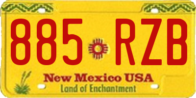 NM license plate 885RZB