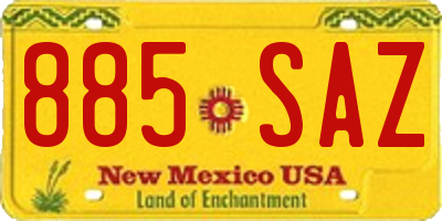 NM license plate 885SAZ