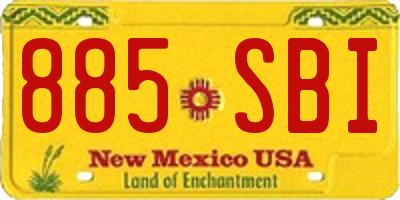 NM license plate 885SBI