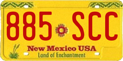NM license plate 885SCC