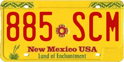 NM license plate 885SCM