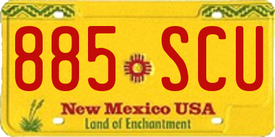 NM license plate 885SCU