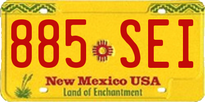 NM license plate 885SEI