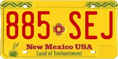 NM license plate 885SEJ