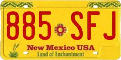 NM license plate 885SFJ