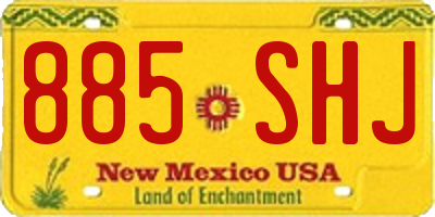NM license plate 885SHJ