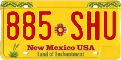 NM license plate 885SHU