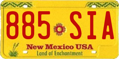 NM license plate 885SIA