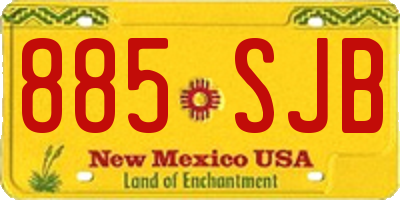 NM license plate 885SJB