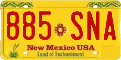 NM license plate 885SNA