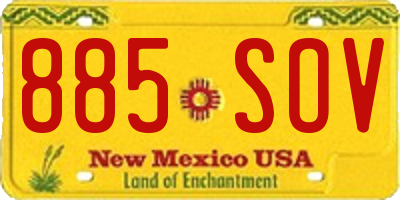NM license plate 885SOV