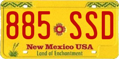 NM license plate 885SSD