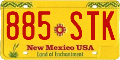 NM license plate 885STK