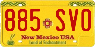 NM license plate 885SVO