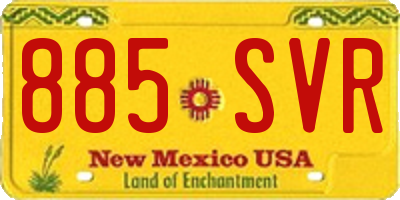 NM license plate 885SVR