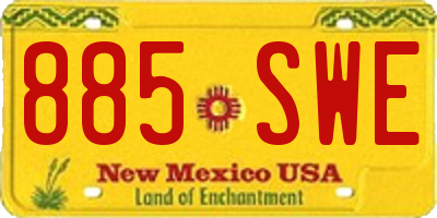 NM license plate 885SWE
