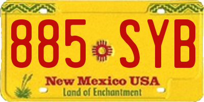 NM license plate 885SYB