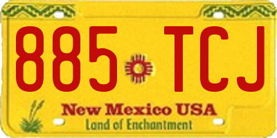 NM license plate 885TCJ