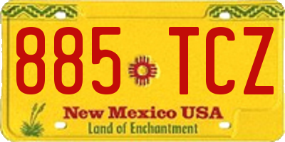 NM license plate 885TCZ