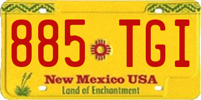 NM license plate 885TGI