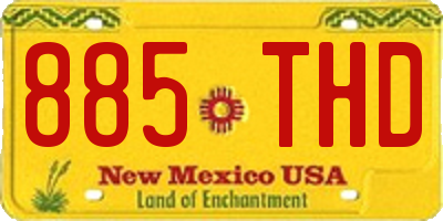 NM license plate 885THD