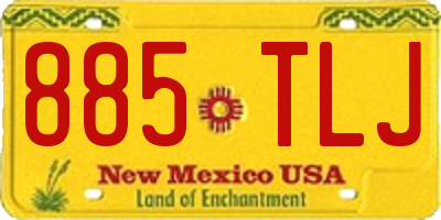 NM license plate 885TLJ