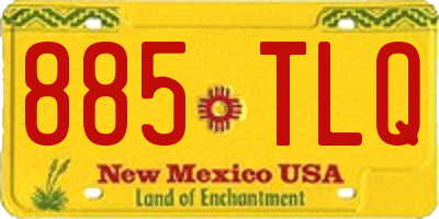 NM license plate 885TLQ