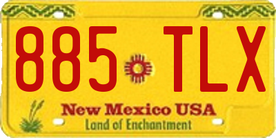 NM license plate 885TLX