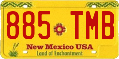 NM license plate 885TMB