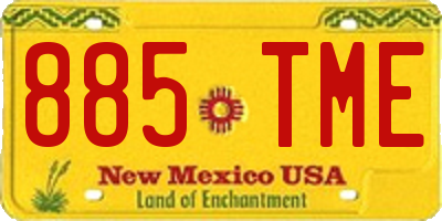 NM license plate 885TME