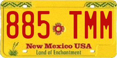NM license plate 885TMM