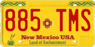 NM license plate 885TMS